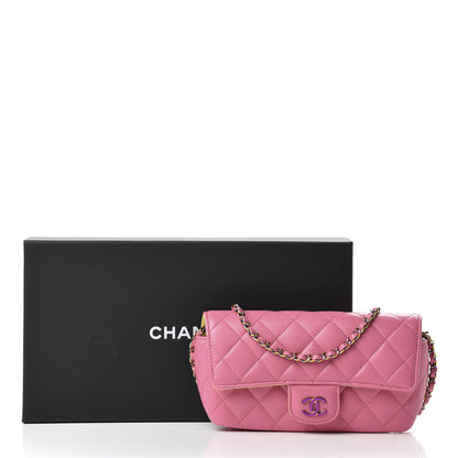 Chanel Lambskin Quilted Glasses Case With Chain Pink Yellow 10 of 10