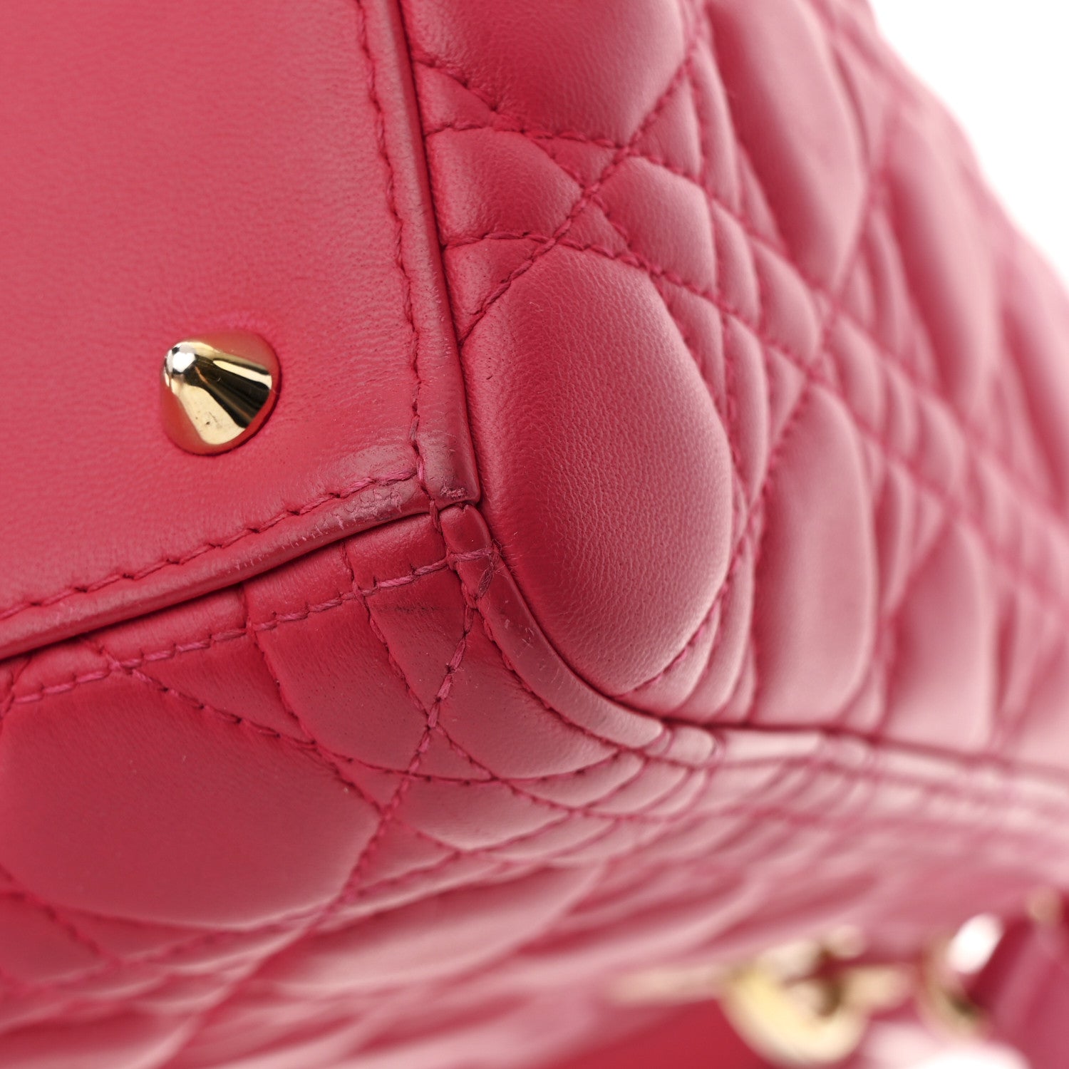 Christian Dior Lambskin Cannage Medium Lady Dior Fuchsia 11 of 11