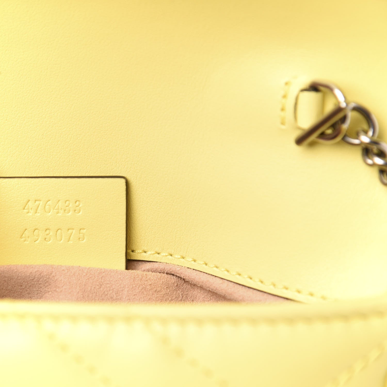 Gucci Calfskin Matelasse Super Mini GG Marmont Shoulder Bag Banana 7 of 11