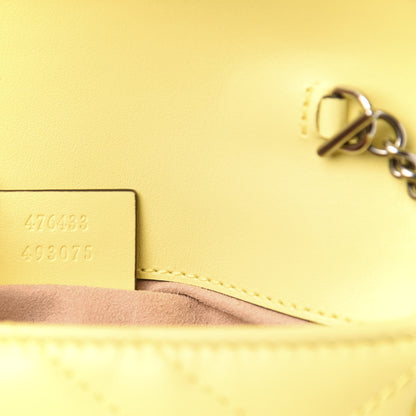 Gucci Calfskin Matelasse Super Mini GG Marmont Shoulder Bag Banana 7 of 11