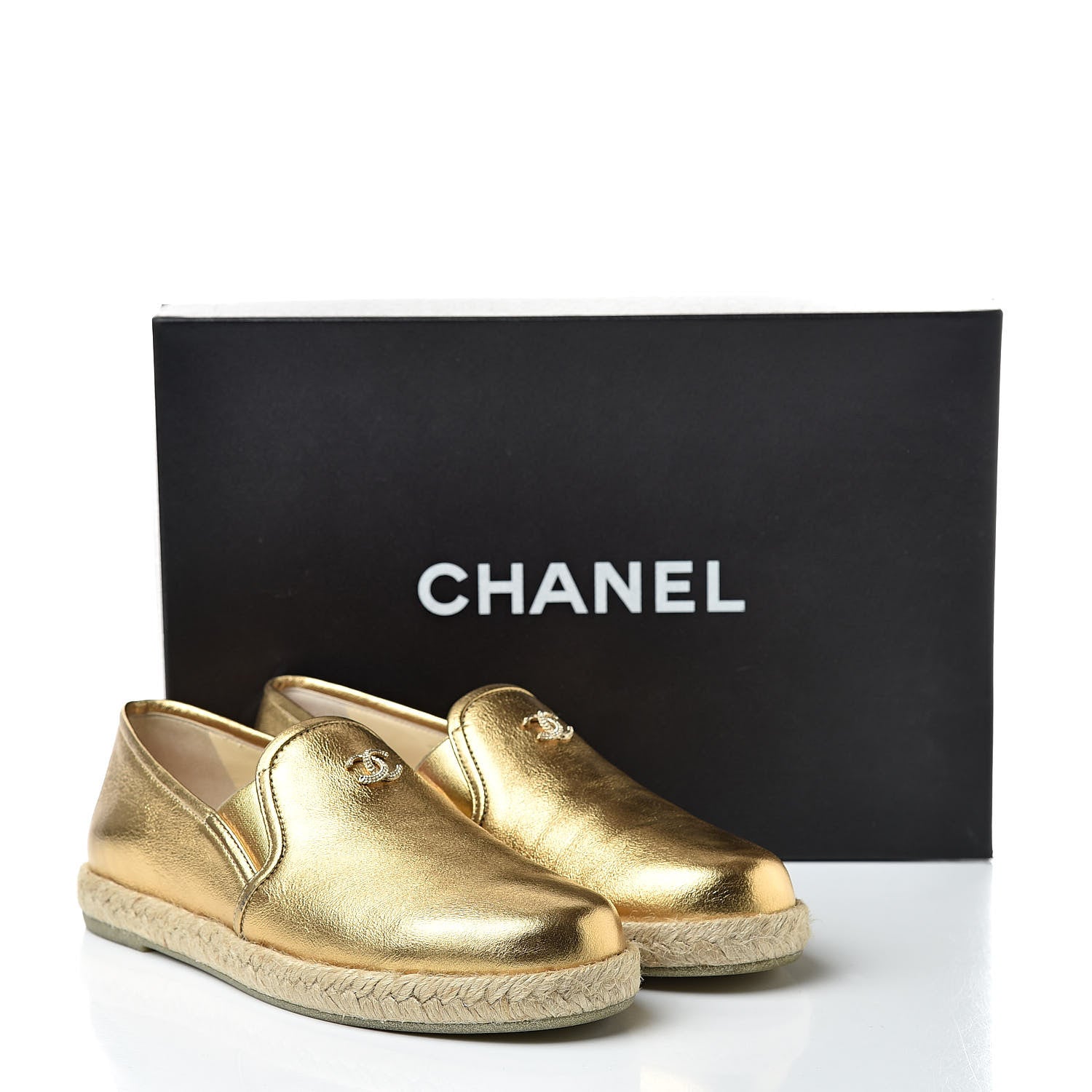 Chanel Metallic Lambskin CC Loafers 36 Gold 9 of 9