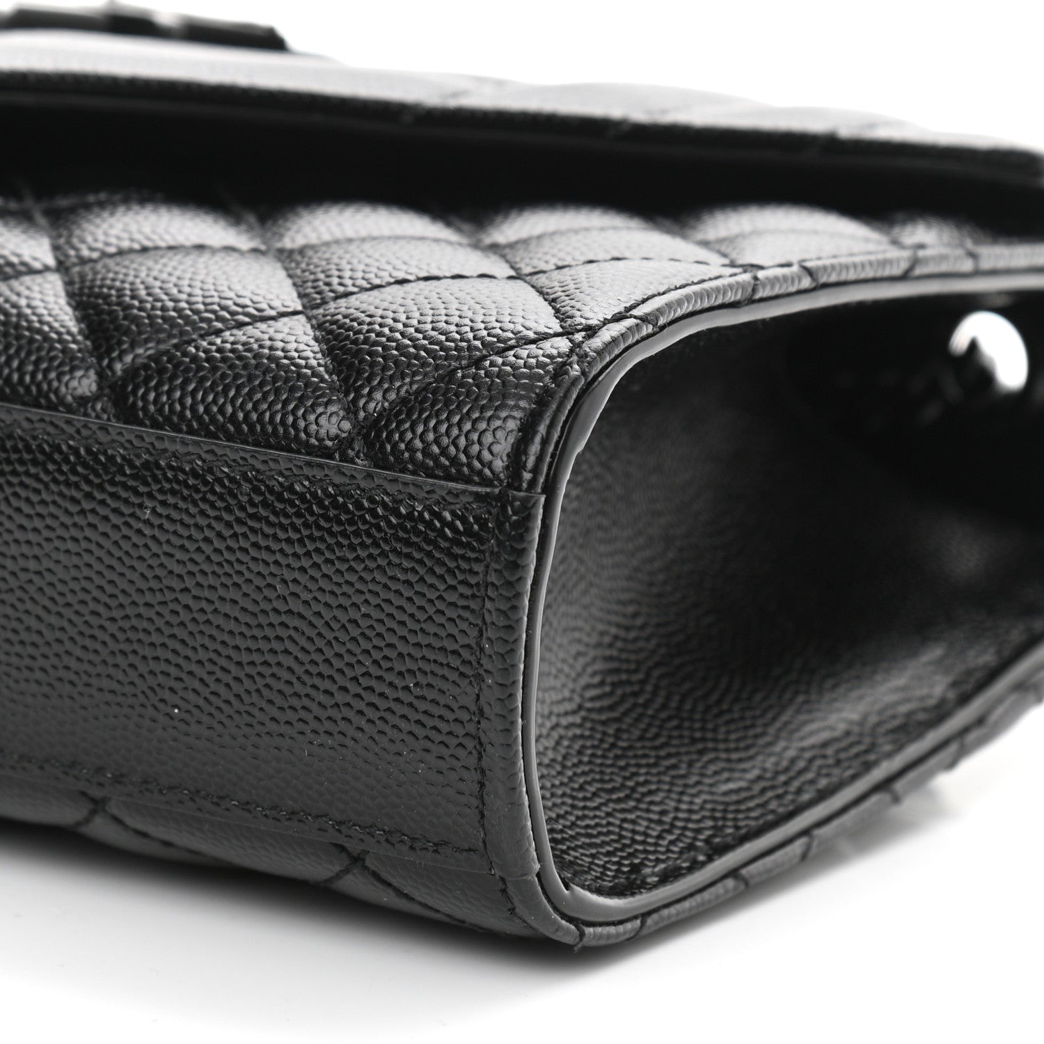 Saint Laurent Grain De Poudre Textured Mixed Matelasse Triquilt Small Monogram Satchel Black 10 of 10