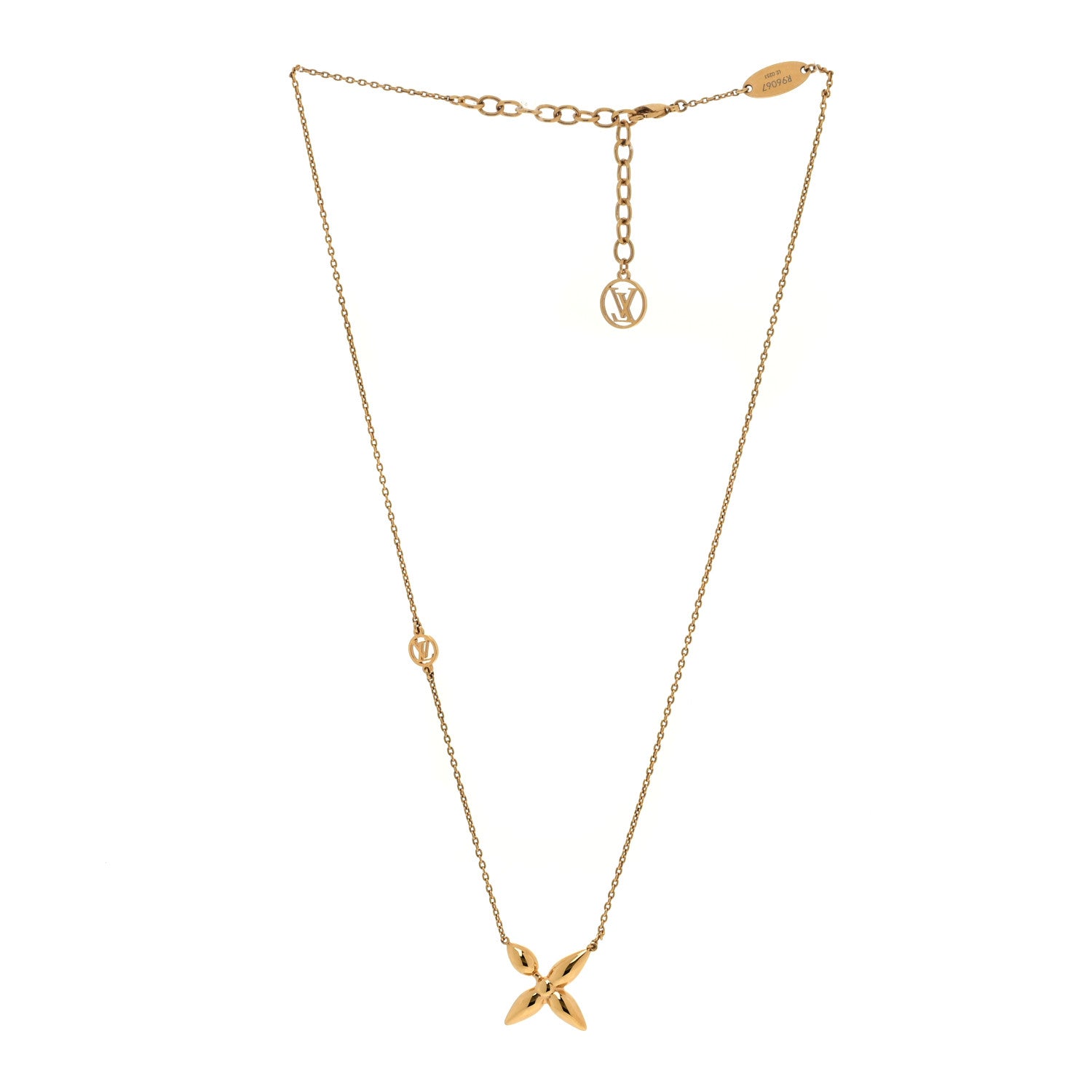 Louis Vuitton Metal Louisette Necklace Gold 3 of 7