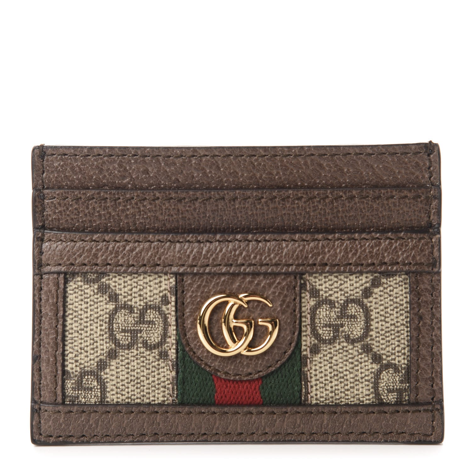 Gucci GG Supreme Monogram Ophidia Card Holder Brown 1 of 6
