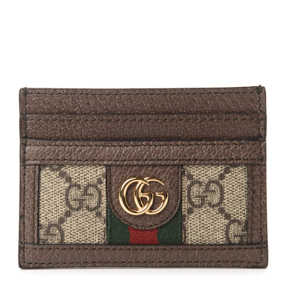 Gucci GG Supreme Monogram Ophidia Card Holder Brown 1 of 6