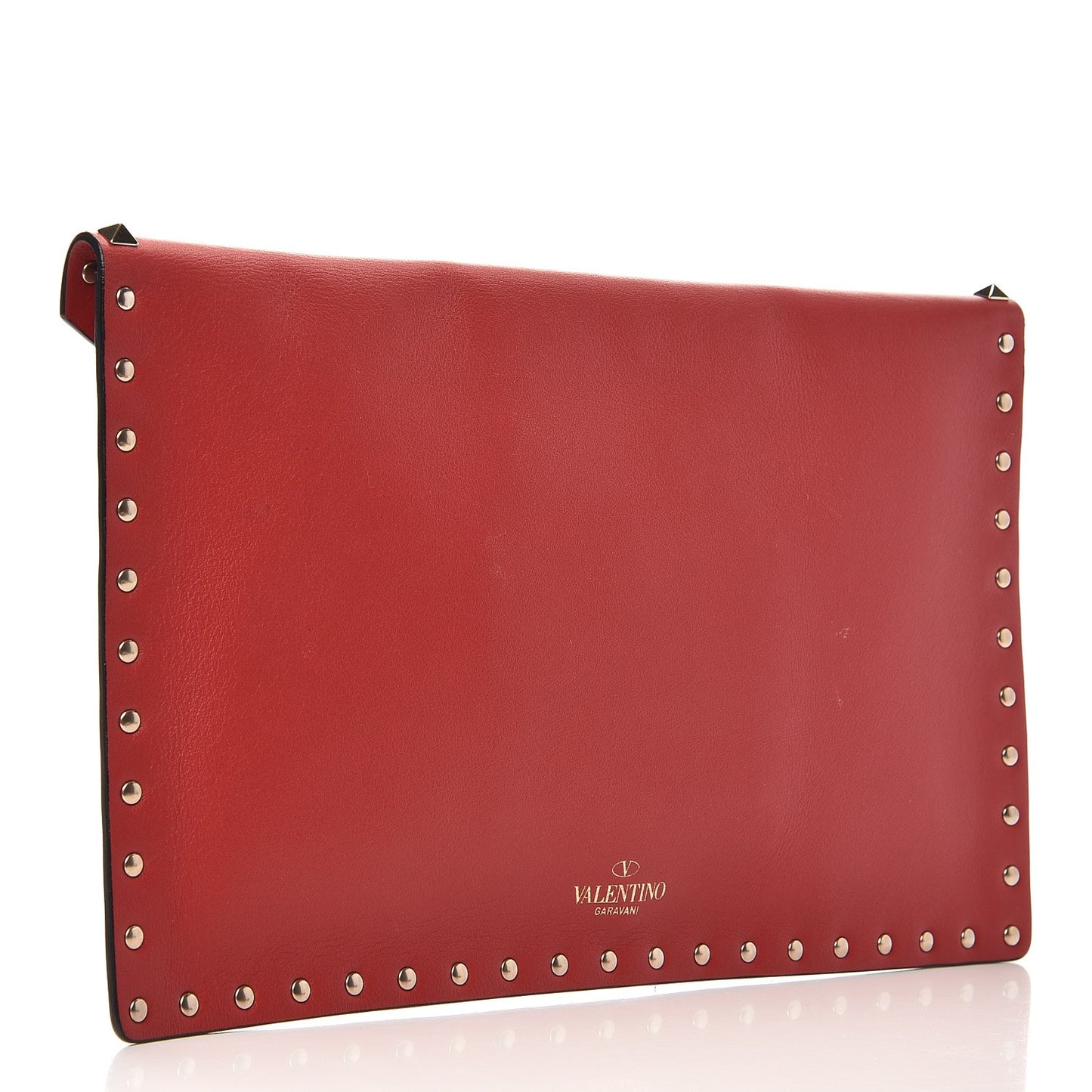 Vitello Large Rockstud Envelope Clutch Rosso Valentino