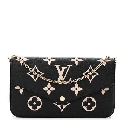 Louis Vuitton Empreinte Monogram Giant Felicie Pochette Black Beige 1 of 11