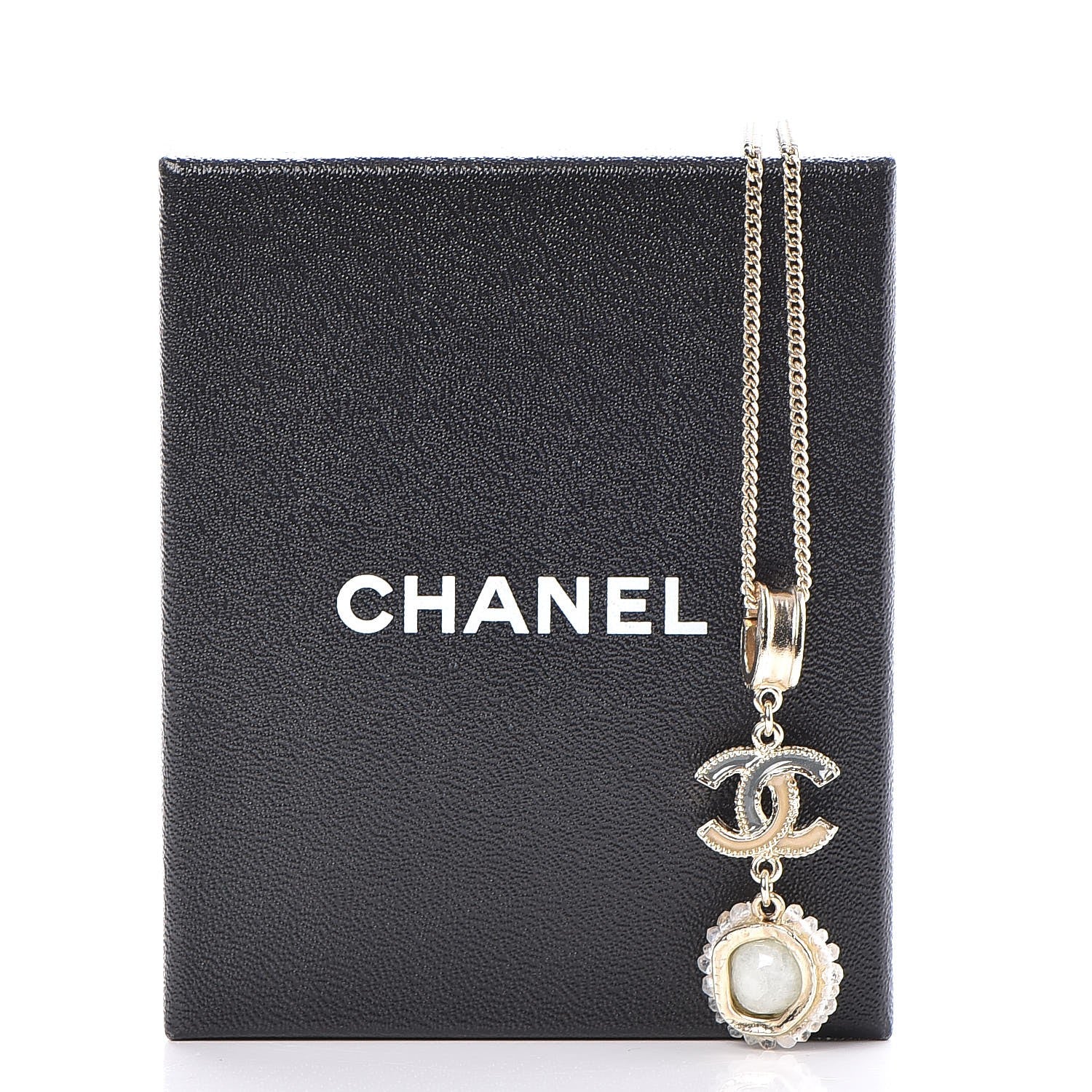 Chanel Enamel Gripoix Crystal CC Necklace Gold 6 of 6