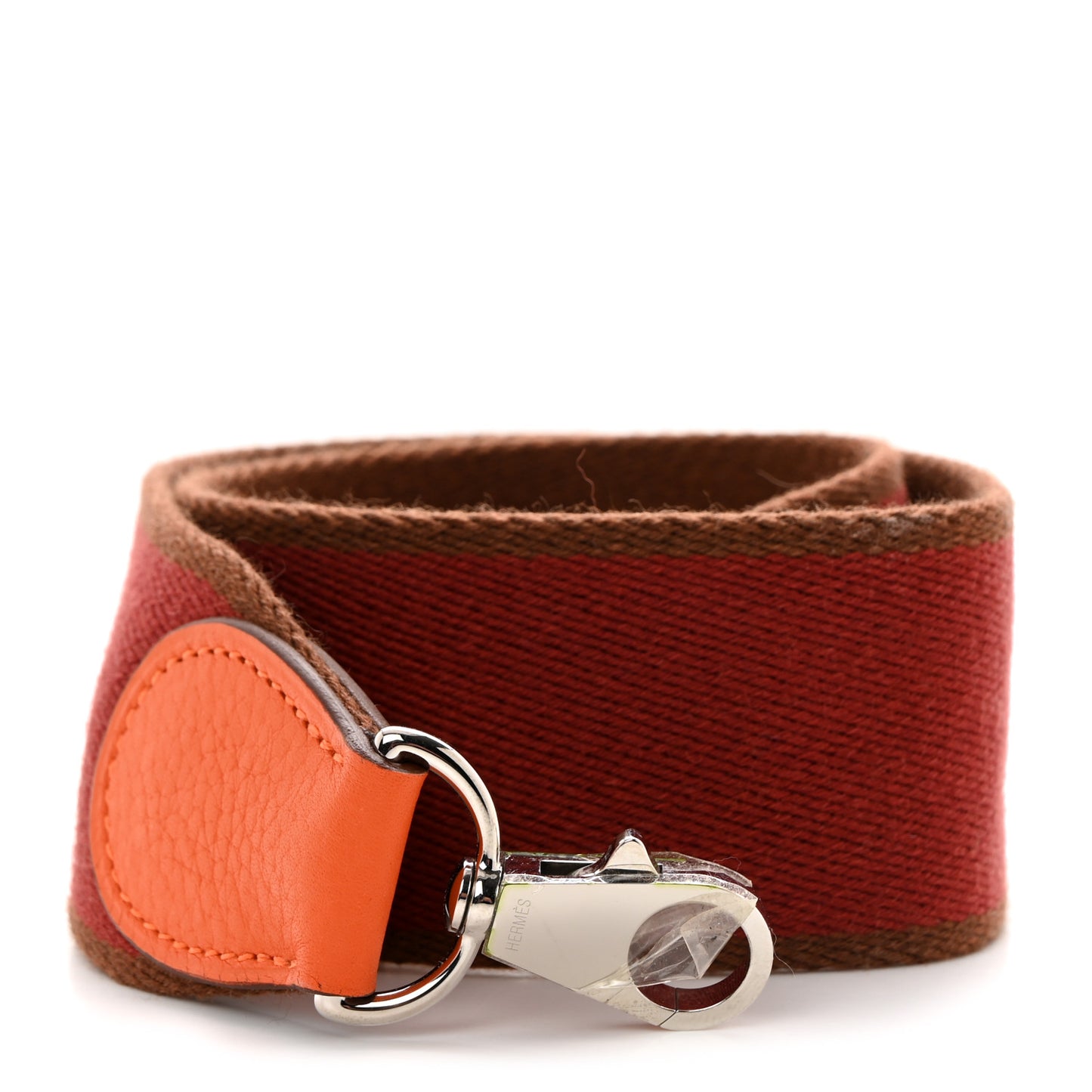 Toile Sangle Wooly Taurillon Clemence Shoulder Strap Orange Multicolor