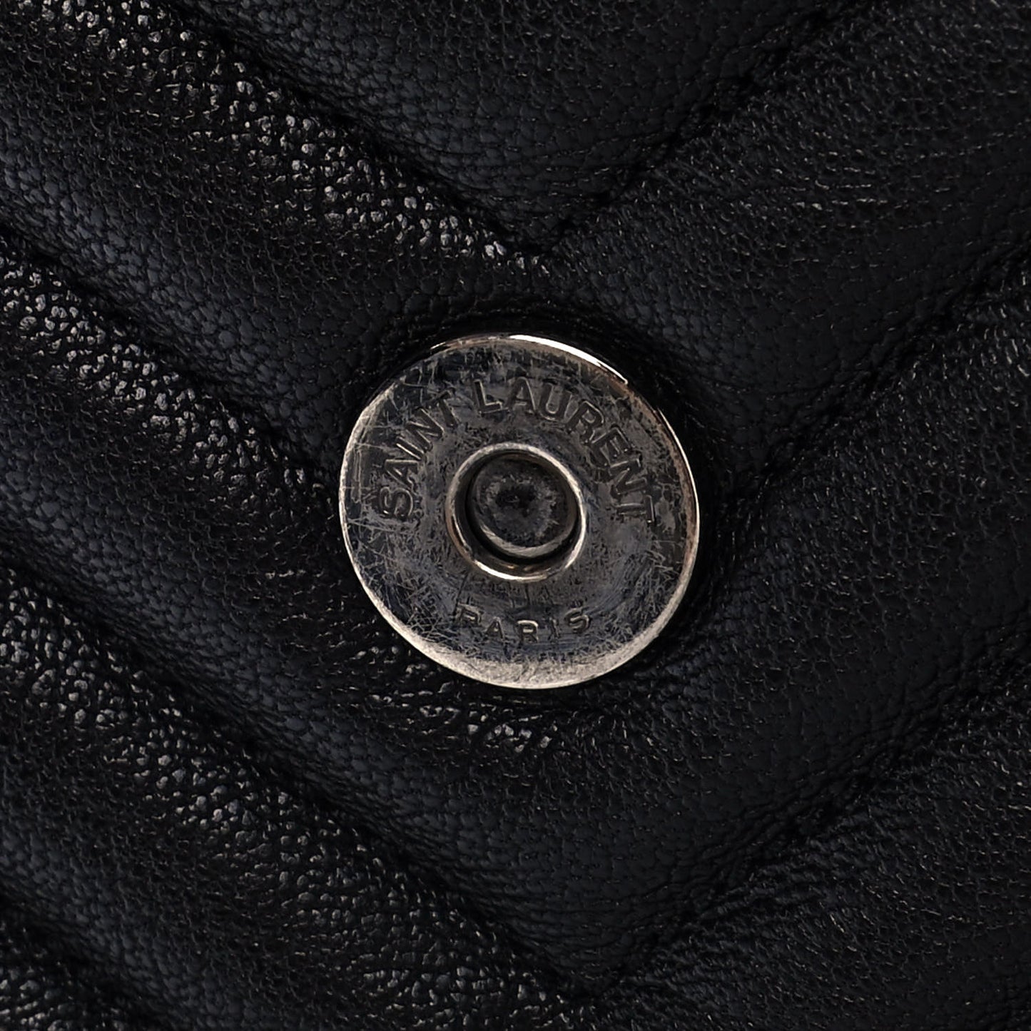 Sheepskin Matelasse Chevron Patchwork Monogram Medium College Bag Black