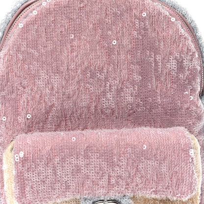 Chanel Sequin Tri-color Waterfall Backpack Pink Beige Grey 8 of 10