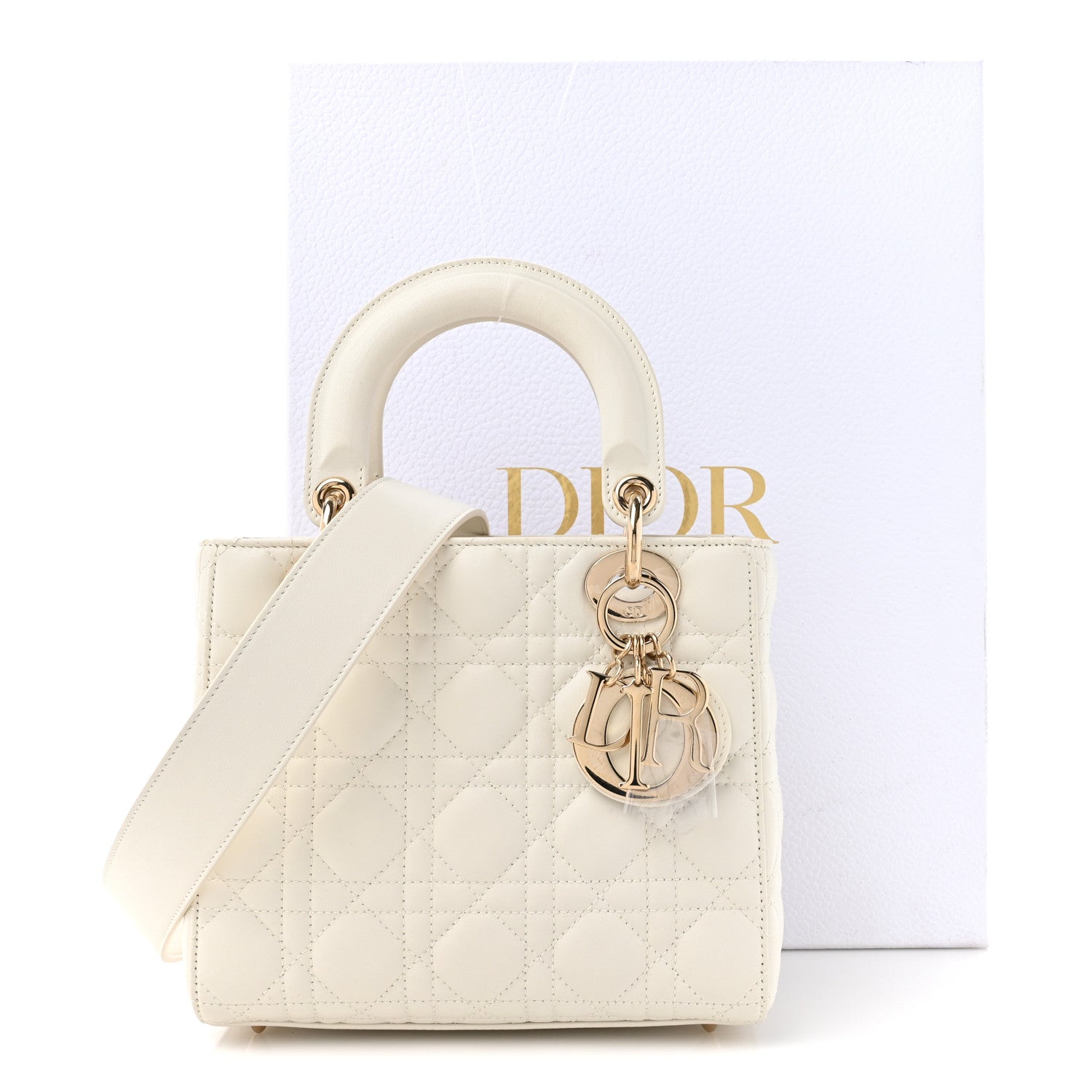 Christian Dior Lambskin Cannage Small My ABCDior Lady Dior White 11 of 11