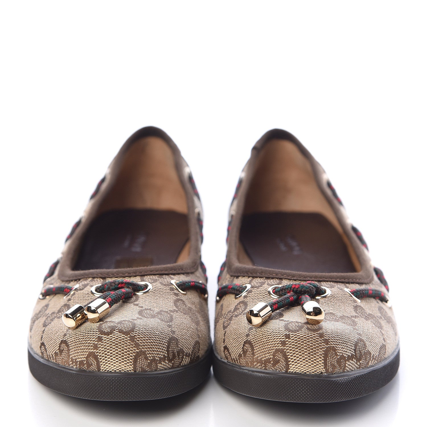 Gucci GG Monogram Ballet Flats 37.5 Beige Ebony 2 of 11