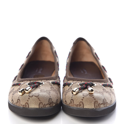 Gucci GG Monogram Ballet Flats 37.5 Beige Ebony 2 of 11