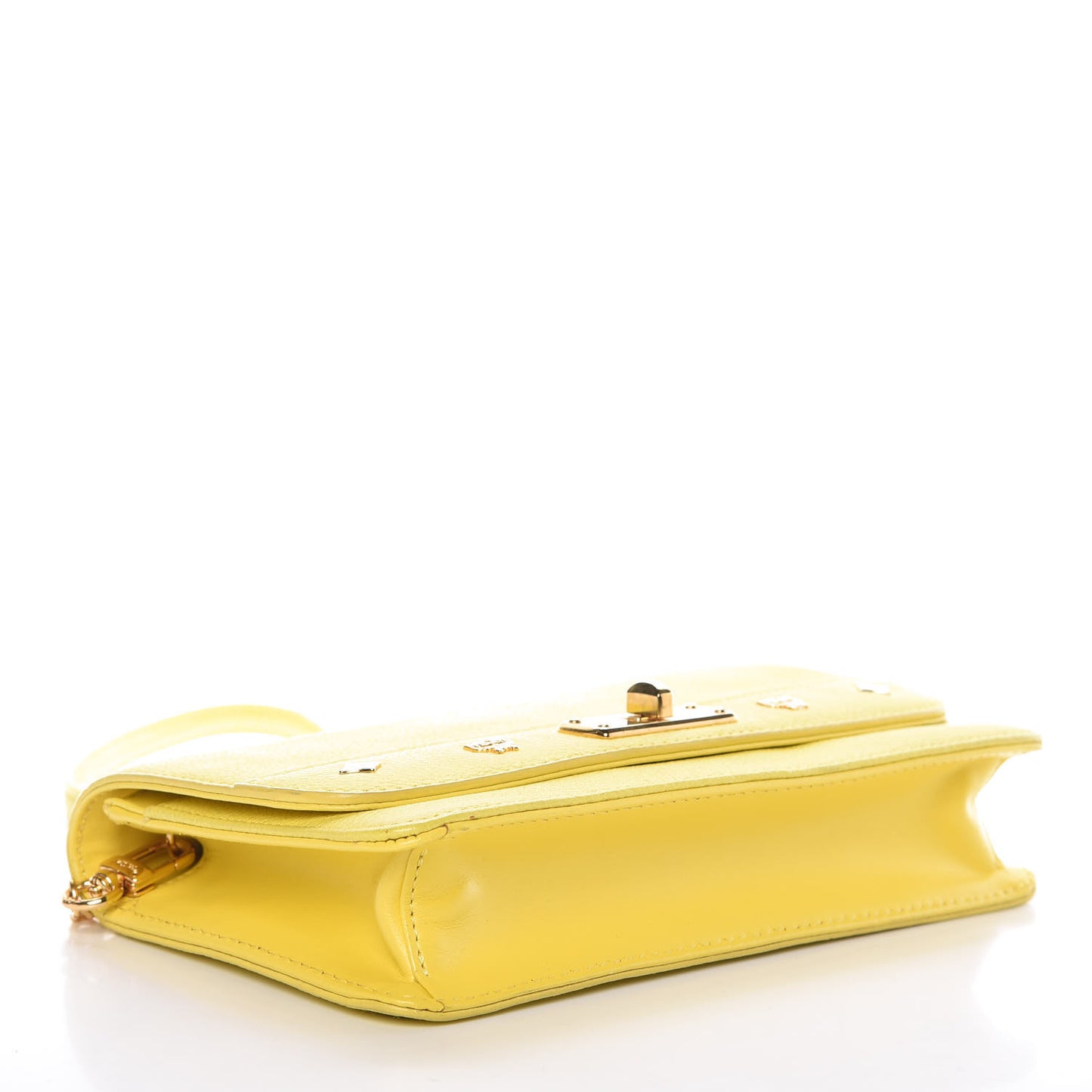 Calfskin Chain Wallet Yellow
