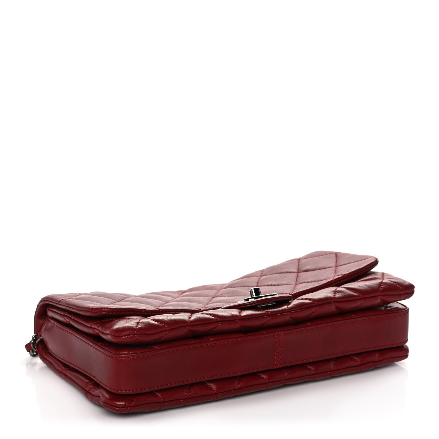 Chanel Lambskin Quilted Jumbo Chanel 3 Flap Red 4 of 16