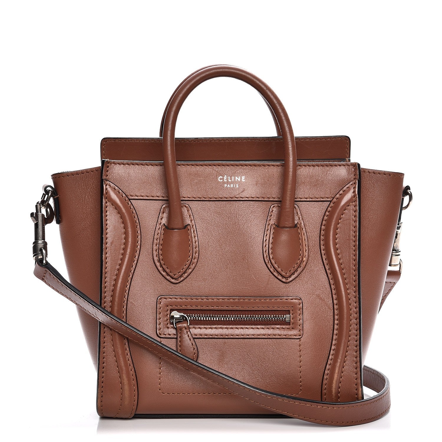 Celine Smooth Calfskin Nano Luggage Sienna 1 of 13