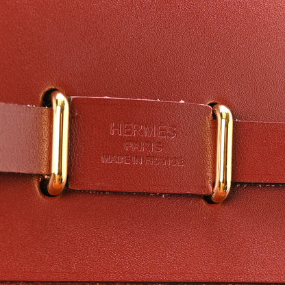 Hermes Military Toile Vache Hunter Herbag Zip Retourne 20 Rouge H 6 of 10