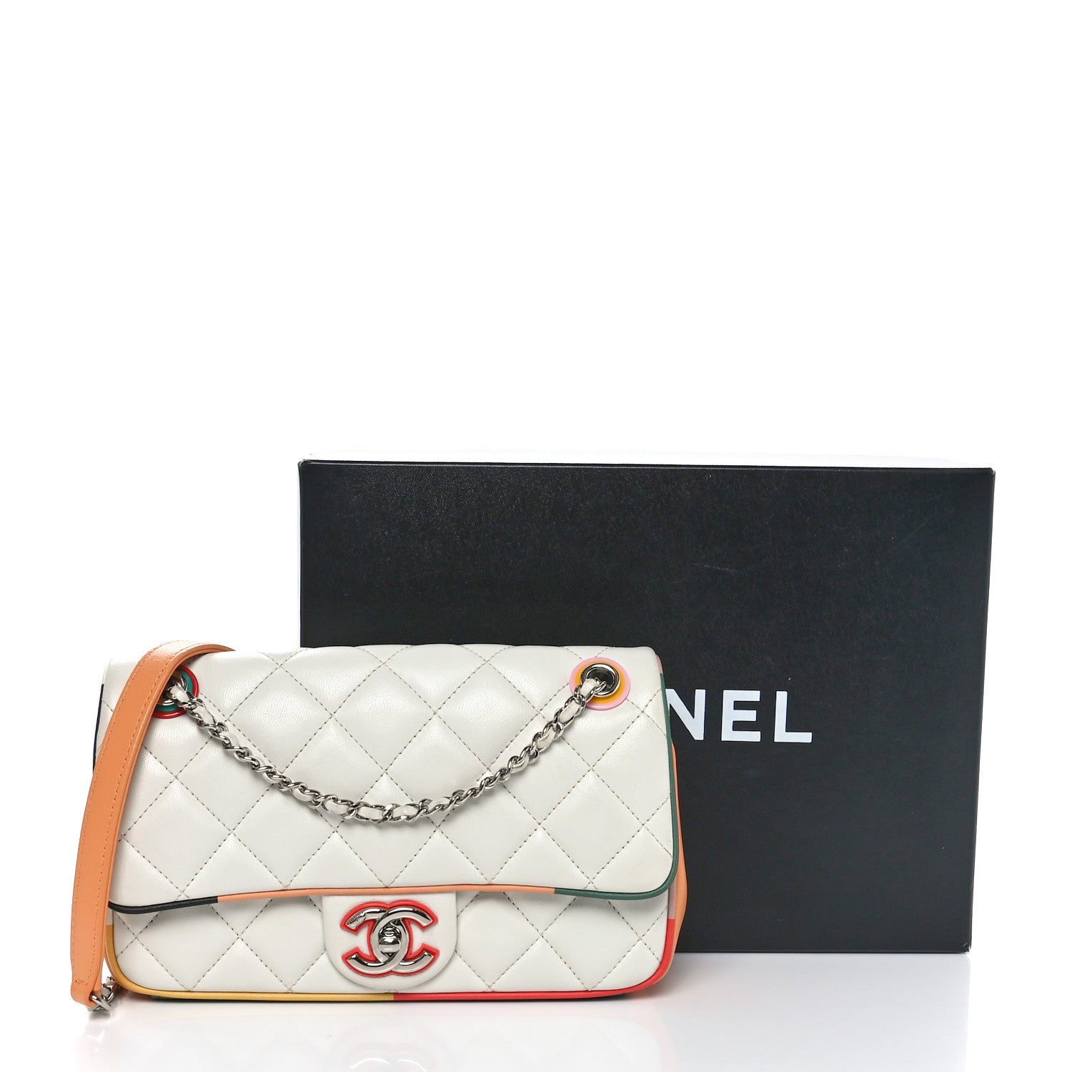 Chanel Lambskin Plexiglass Quilted Small Cuba Color Flap White Multicolor 11 of 11