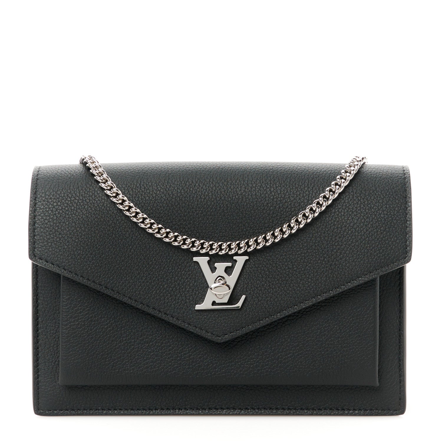 Louis Vuitton Soft Calfskin My Lockme Chain Pochette Black 1 of 9