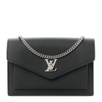 Louis Vuitton Soft Calfskin My Lockme Chain Pochette Black 1 of 9
