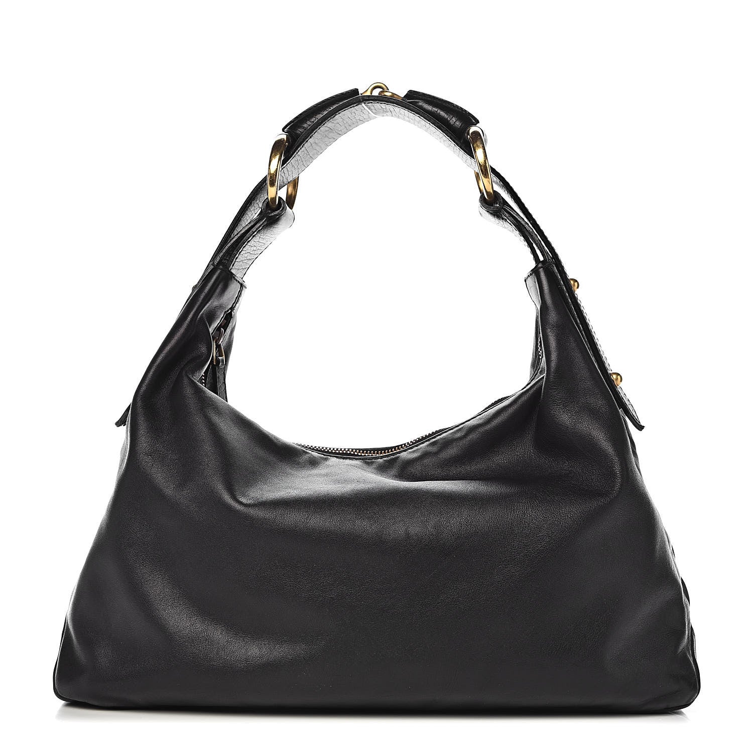 Gucci Calfskin Medium Horsebit Chain Hobo Black 1 of 13