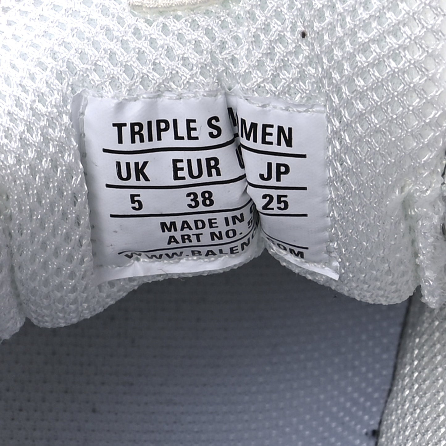 Fabric Mesh Womens Triple S Sneakers 38 Grey Red White