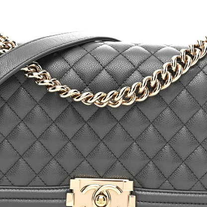Chanel Caviar Quilted Medium Boy Flap Dark Grey 8 of 10
