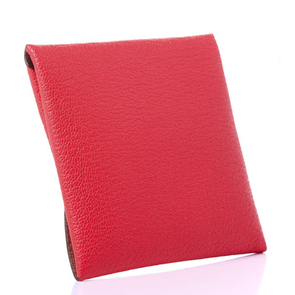 Hermes Chevre Mysore Bastia Verso Coin Purse Rose Texas Quebracho 2 of 8
