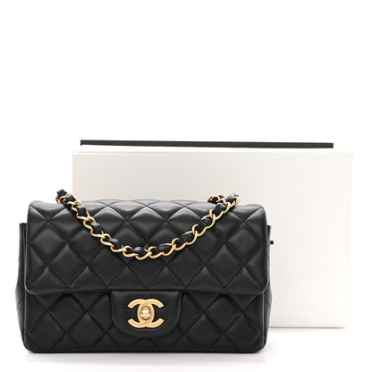 Chanel Lambskin Quilted Mini Rectangular Flap Black 13 of 13