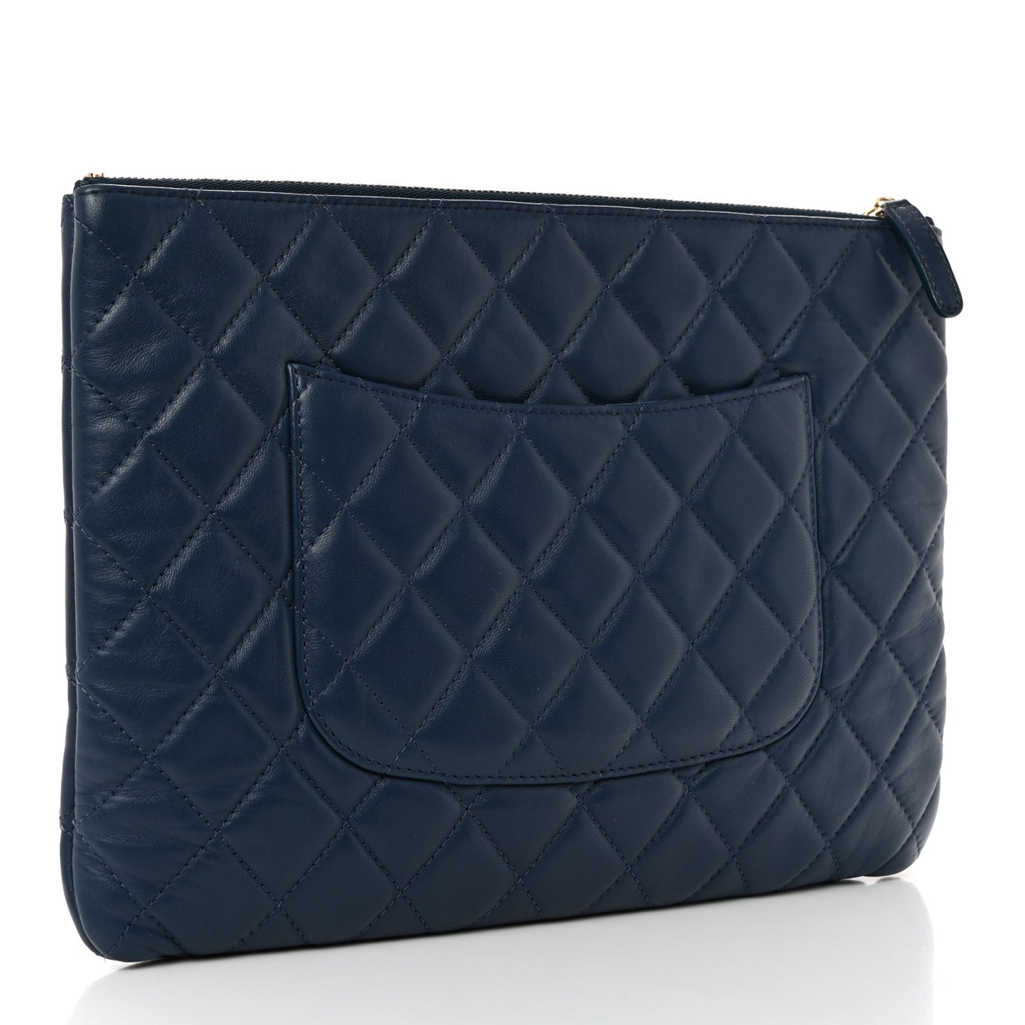 Lambskin Quilted Medium Cuba Cosmetic Case Navy