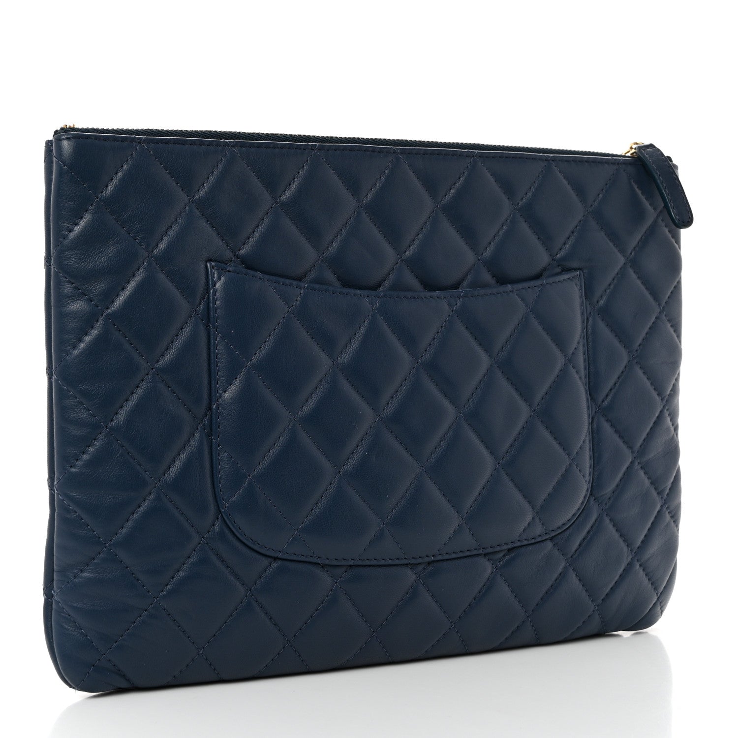 Chanel Lambskin Quilted Medium Cuba Cosmetic Case Navy 3 of 7