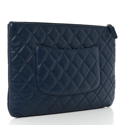 Chanel Lambskin Quilted Medium Cuba Cosmetic Case Navy 3 of 7