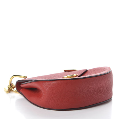 Chloe Grained Lambskin Mini Drew Shoulder Bag Plaid Red 4 of 9