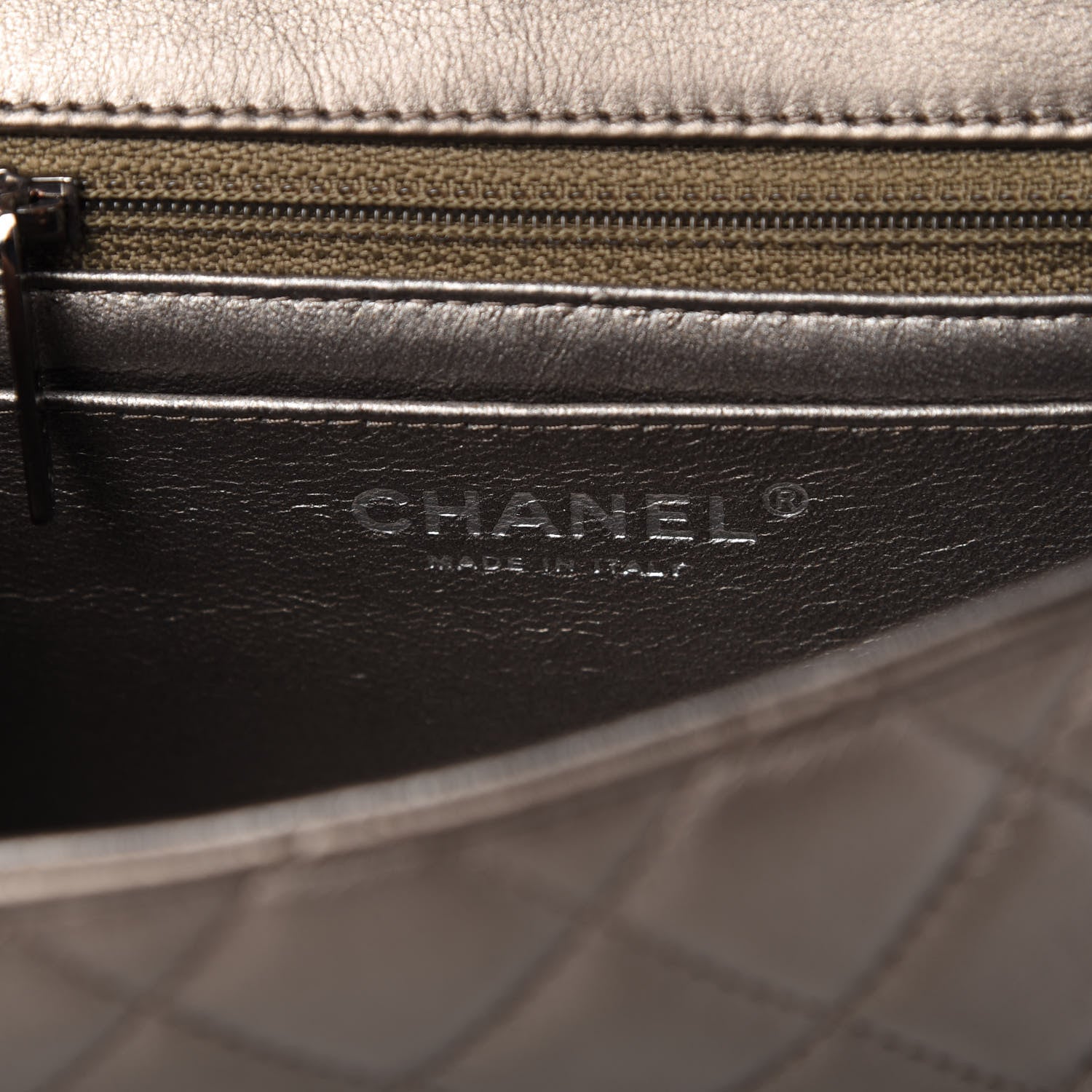 Chanel Metallic Calfskin Quilted Mini Square Flap Bronze 8 of 10