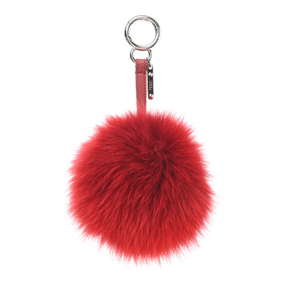Fendi Fox Fur Pom Pom Bag Charm Red 1 of 4