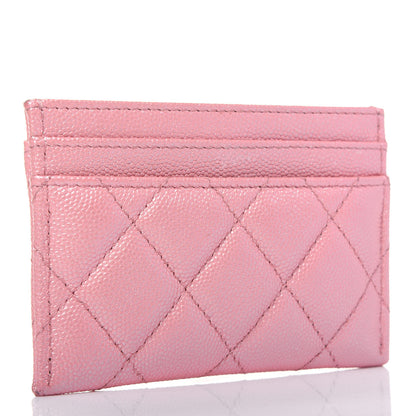 Chanel Iridescent Caviar Quilted Card Holder Rose Pink 3 of 14