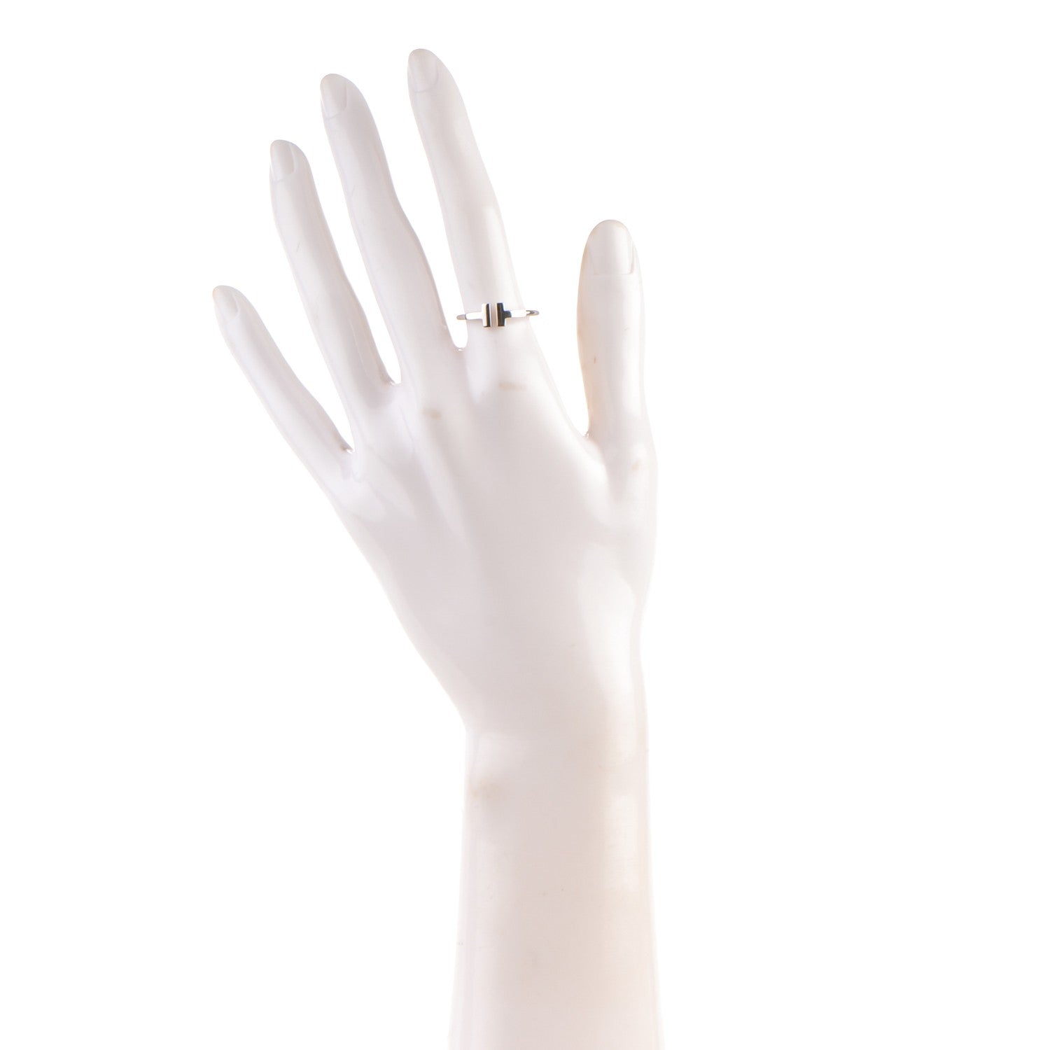 Tiffany 18K White Gold T Wire Ring 6.5 2 of 4