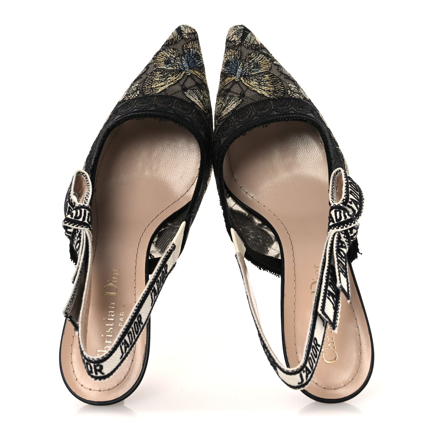Christian Dior Mesh Butterly Embroidered J'Adior Slingback 65mm