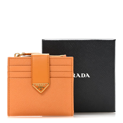 Prada Calfskin Small Triangle Wallet Ambra 8 of 8