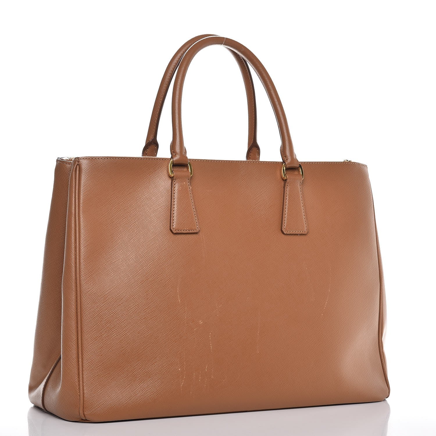 Prada Saffiano Large Galleria Double Zip Tote Caramel 3 of 15
