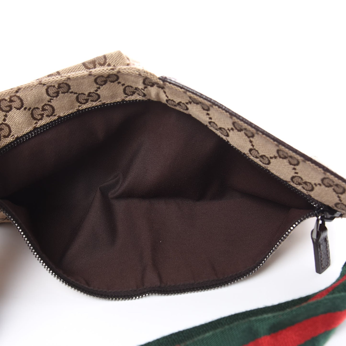 Monogram Web Belt Bag Dark Brown
