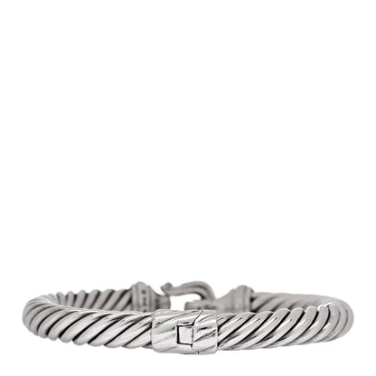 David Yurman Sterling Silver Diamond 8.5mm Cable Buckle Bracelet 2 of 3