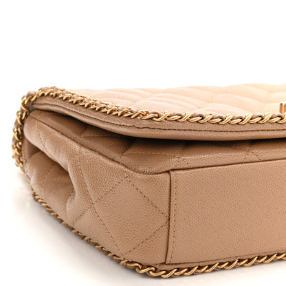 Chanel Caviar Quilted Never Ending Chain Flap Beige 9 of 10