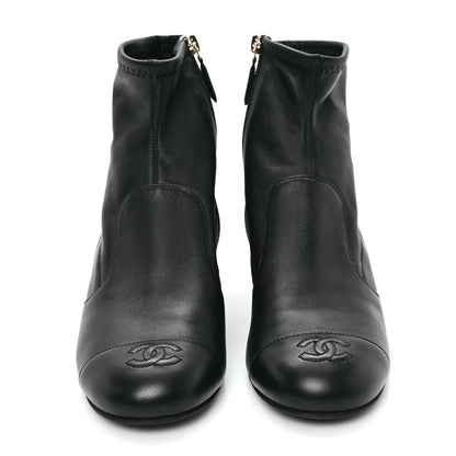 Chanel Stretch Lambskin Cap Toe CC Short Boots 37 Black 3 of 10
