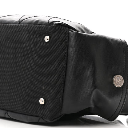 Chanel Coated Canvas Paris Biarritz Hobo Black 10 of 12