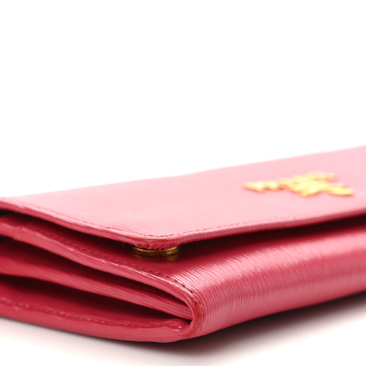 Prada Vitello Move Metal Oro Chain Wallet Peonia 7 of 10