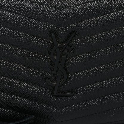 Saint Laurent Grain De Poudre Matelasse Monochrome Monogram Mini Lou Camera Bag Black 8 of 11