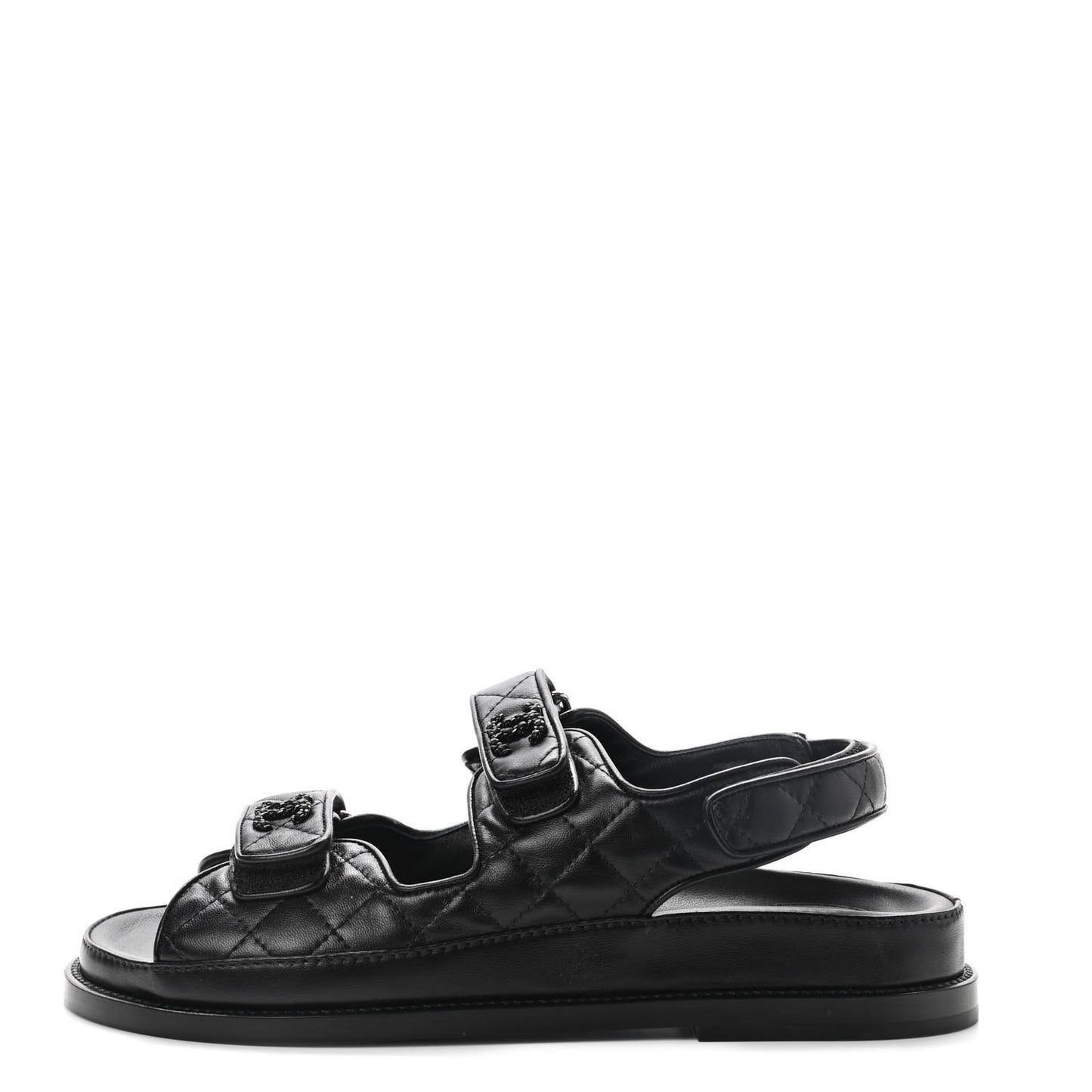 Lambskin Velcro Dad Sandals 39 So Black