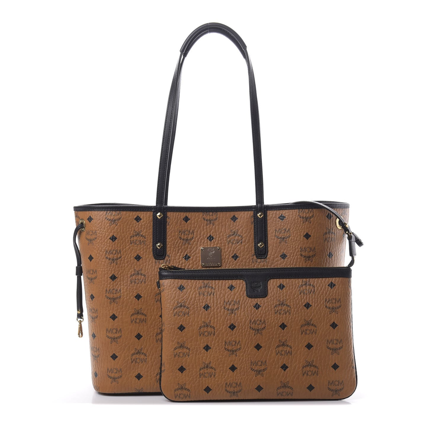 Metallic Galaxy Visetos Medium Project Reversible Shopper Tote Cognac Multicolor